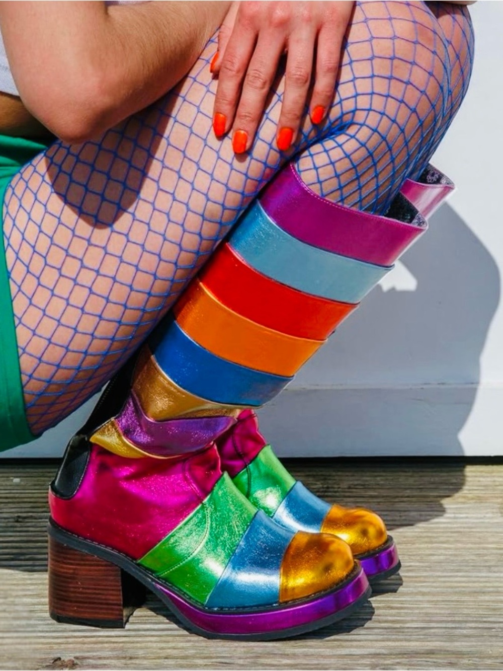 Irregular Choice - Metallic Leather Boots